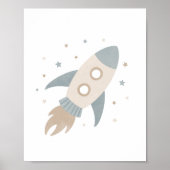 Neutrale Raket Ruimteschip Buitenruimte Kinderkame Poster (Voorkant)