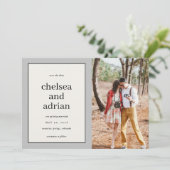 Neutrale rand Eenvoudige foto Opslaan van de datum Save The Date (Staand voorkant)