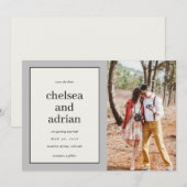 Neutrale rand Eenvoudige foto Opslaan van de datum Save The Date (Voorkant / Achterkant)