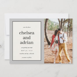 Neutrale rand Eenvoudige foto Opslaan van de datum Save The Date
