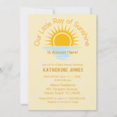 Neutrale Ray van Sunshine Baby shower Invitation Kaart (Voorkant)