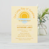 Neutrale Ray van Sunshine Baby shower Invitation Kaart (Staand voorkant)
