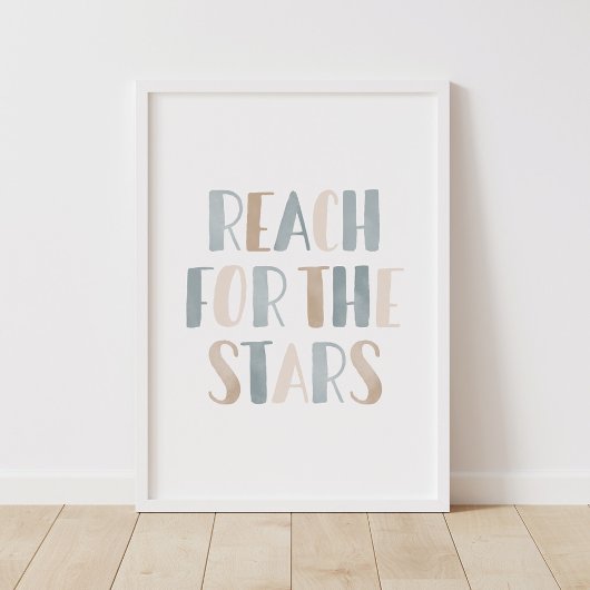 Neutrale Reach voor de Stars Buitenruimte Kinder r Poster