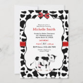 Neutrale Red Black Koe Print Baby shower Kaart (Voorkant)