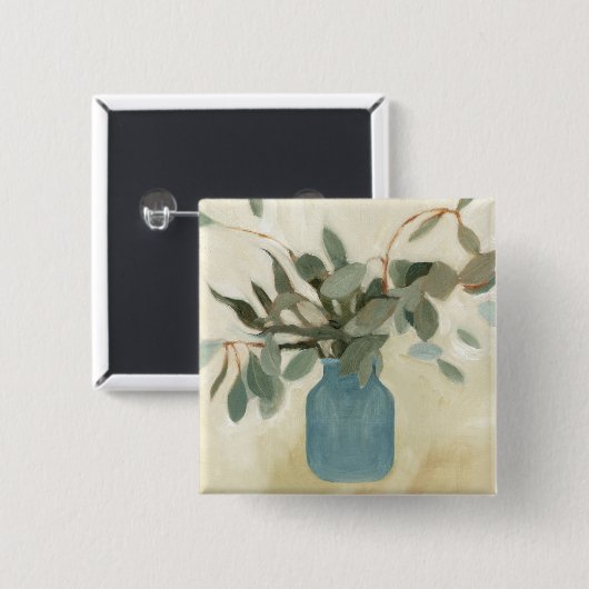 Neutrale regeling - Stemmed Leaves Vierkante Button 5,1 Cm (Voorkant /achterkant)