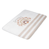 Neutrale Regenboog Aangepaste Naam Baby Shower  Badmat (Gekanteld)