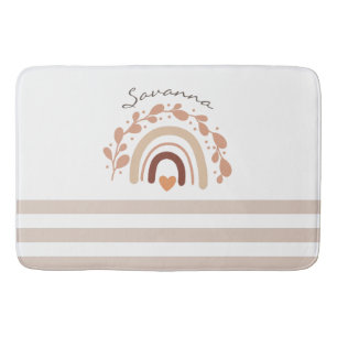 Neutrale Regenboog Aangepaste Naam Baby Shower  Badmat