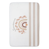 Neutrale Regenboog Aangepaste Naam Baby Shower  Badmat (Voorkant Verticaal)