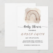 NEUTRALE REGENBOOG BABY SHOWER UITNODIGING (Voorkant / Achterkant)