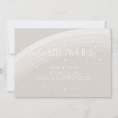 Neutrale Regenboog en sterren Witte beige Baby Sho Kaart (Voorkant)