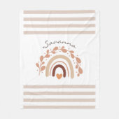 Neutrale Regenboog Op Maat Gemaakte Baby Borrel  Fleece Deken (Voorkant)