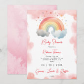 Neutrale regenboog sinaasappel baby shower uitnodi kaart (Voorkant / Achterkant)