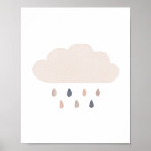 Neutrale Regenwolk Kinderkamer Poster (Voorkant)