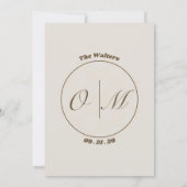 Neutrale Retro Funky Disco Bruiloft Modern Fun Save The Date (Achterkant)