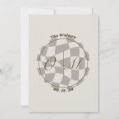 Neutrale Retro Funky Disco Bruiloft Mooi Modern Pl Save The Date (Achterkant)