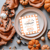 Neutrale Retro pompoen op zijn weg Baby shower pap Servet