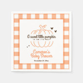 Neutrale Retro pompoen op zijn weg Baby shower pap Servet (Voorkant)