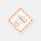 Neutrale Retro pompoen op zijn weg Baby shower pap Servet (Hoek)