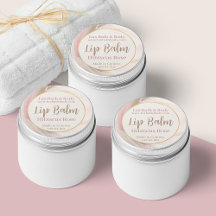 Neutrale roze penseelstreek Gold Feminine Lip Balm