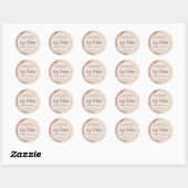 Neutrale roze penseelstreek Gold Feminine Lip Balm Ronde Sticker (Vel)