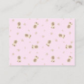 Neutrale roze Teddy Bear Baby shower Book Request Informatiekaartje (Achterkant)