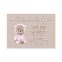 Neutrale roze Teddy Bear Baby shower Book Request 