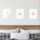 Neutrale roze zonneschijn regenboog meisje kinderk muurkunst sets (Slaapkamer)