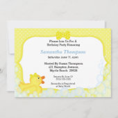 Neutrale Rubber Ducky Birthday Patyr Invitaties Kaart (Voorkant)