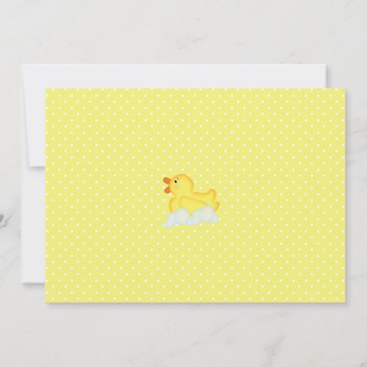 Neutrale Rubber Ducky Birthday Patyr Invitaties Kaart (Achterkant)