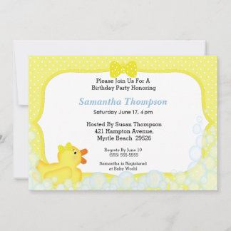 Neutrale Rubber Ducky Birthday Patyr Invitaties Kaart