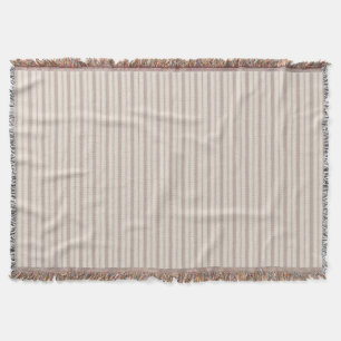 Neutrale Rustieke Boerderij Gestreepte Beige & Tau Deken