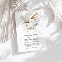 Neutrale Rustieke Boho Pampas Gras Oefenavondeten