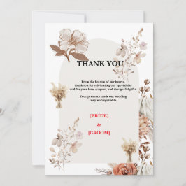 Neutrale Rustieke Bruiloft Bedankt