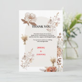 Neutrale Rustieke Bruiloft Bedankt (Staand voorkant)