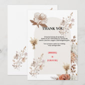 Neutrale Rustieke Bruiloft Bedankt (Voorkant / Achterkant)