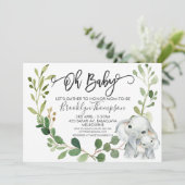 Neutrale Safari Animals Baby shower Uitnodiging (Staand voorkant)