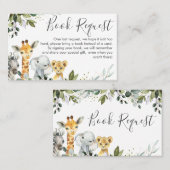 Neutrale Safari Animals Book request Kaart invoege Visitekaartje (Voorkant / Achterkant)