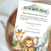 Neutrale Safari Baby Douche Uitnodigingen