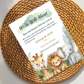 Neutrale Safari Baby Douche Uitnodigingen