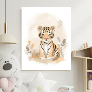 Neutrale Safari Boho Tijger Kinderkamer Kids Poster