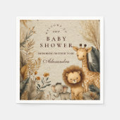 Neutrale Safari Bos Baby Shower Servet (Voorkant)