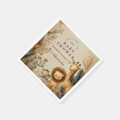 Neutrale Safari Bos Baby Shower Servet (Hoek)