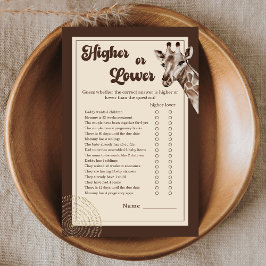 Neutrale Safari Giraffe Hoger of Lager Baby spel