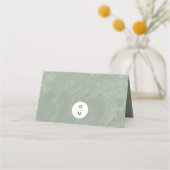 Neutrale Sage Green Marble Tent Place Card Plaatskaartje (Achterkant)