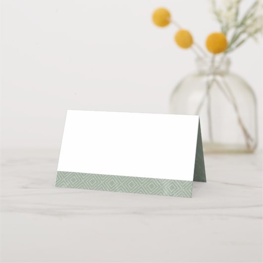 Neutrale Sage Green Marble Tent Place Card Plaatskaartje (Voorkant)