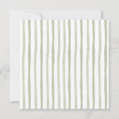 Neutrale Sage Groene Doop Elegant Frans Toile Kaart (Achterkant)