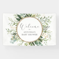 Neutrale Salie Groenery Goud Baby Shower Welkom