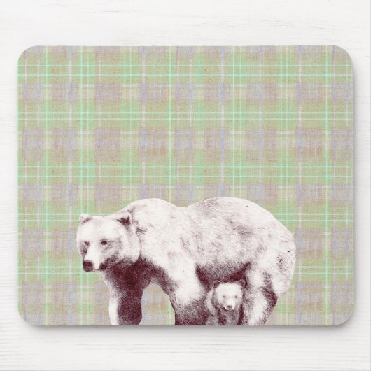 Neutrale Salie Plaid Beer Muismat (Voorkant)