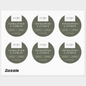 Neutrale Saliegroene Patroon Logo Soja Kaars Potde Ronde Sticker (Vel)