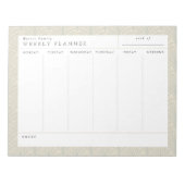 Neutrale Scallops Family Weekly Planner Blocnote (Voorkant)